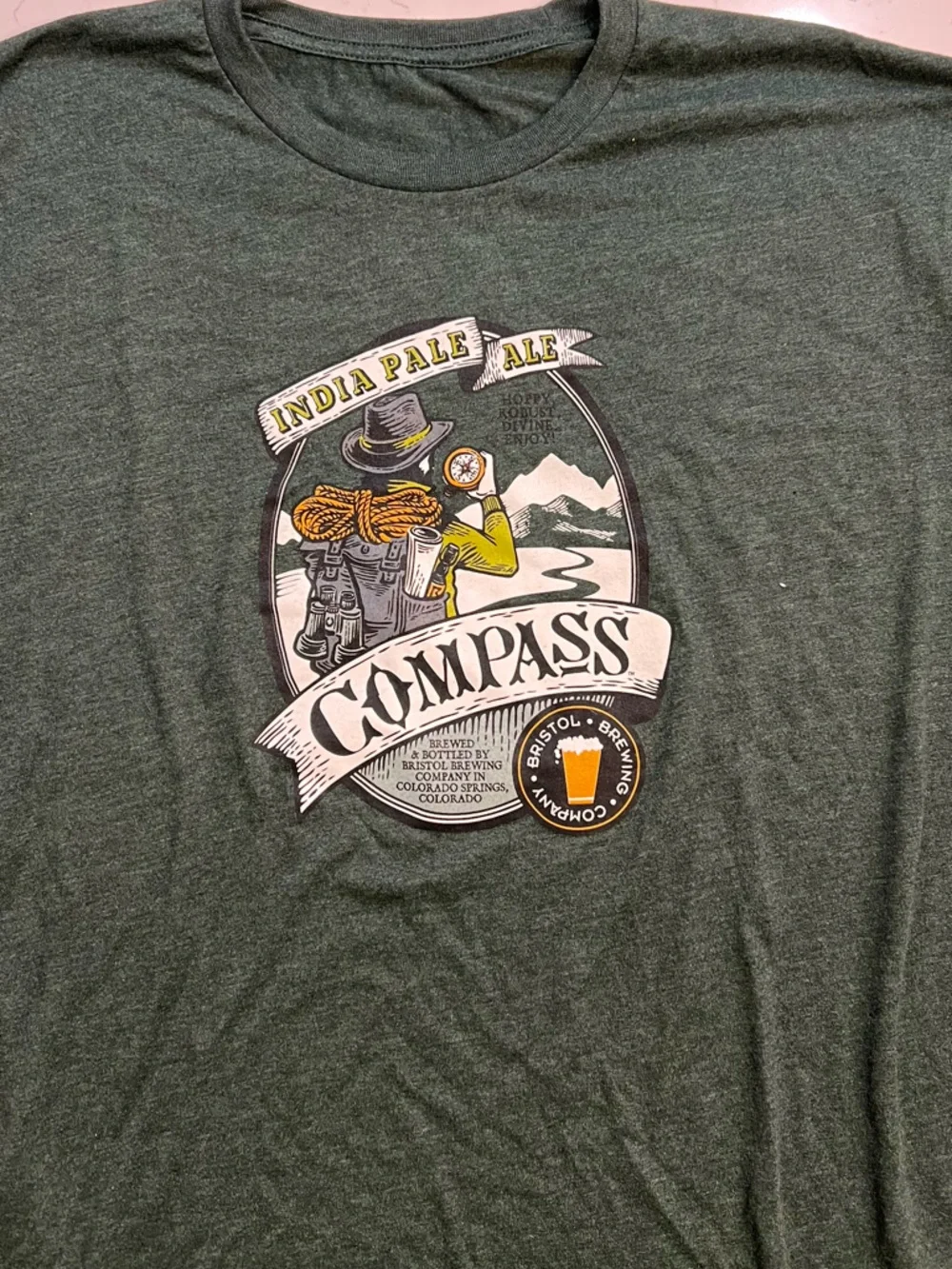 India Pale Ale Graphic Tee - Dark Green Size L/XL